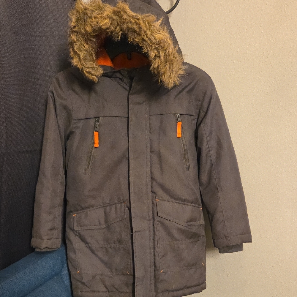 Route 66 Kids Gray Parka with Faux Fur Hood